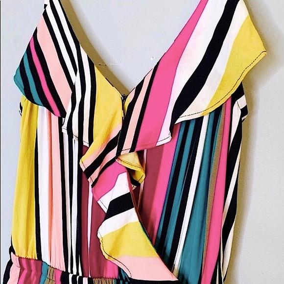 🆕🔥EXPRESS SILKY&SEXY MULTICOLORED FLOWY DRESS!!ASYMETRICAL BEAUTIFUL COLORS!! - Picture 3 of 13